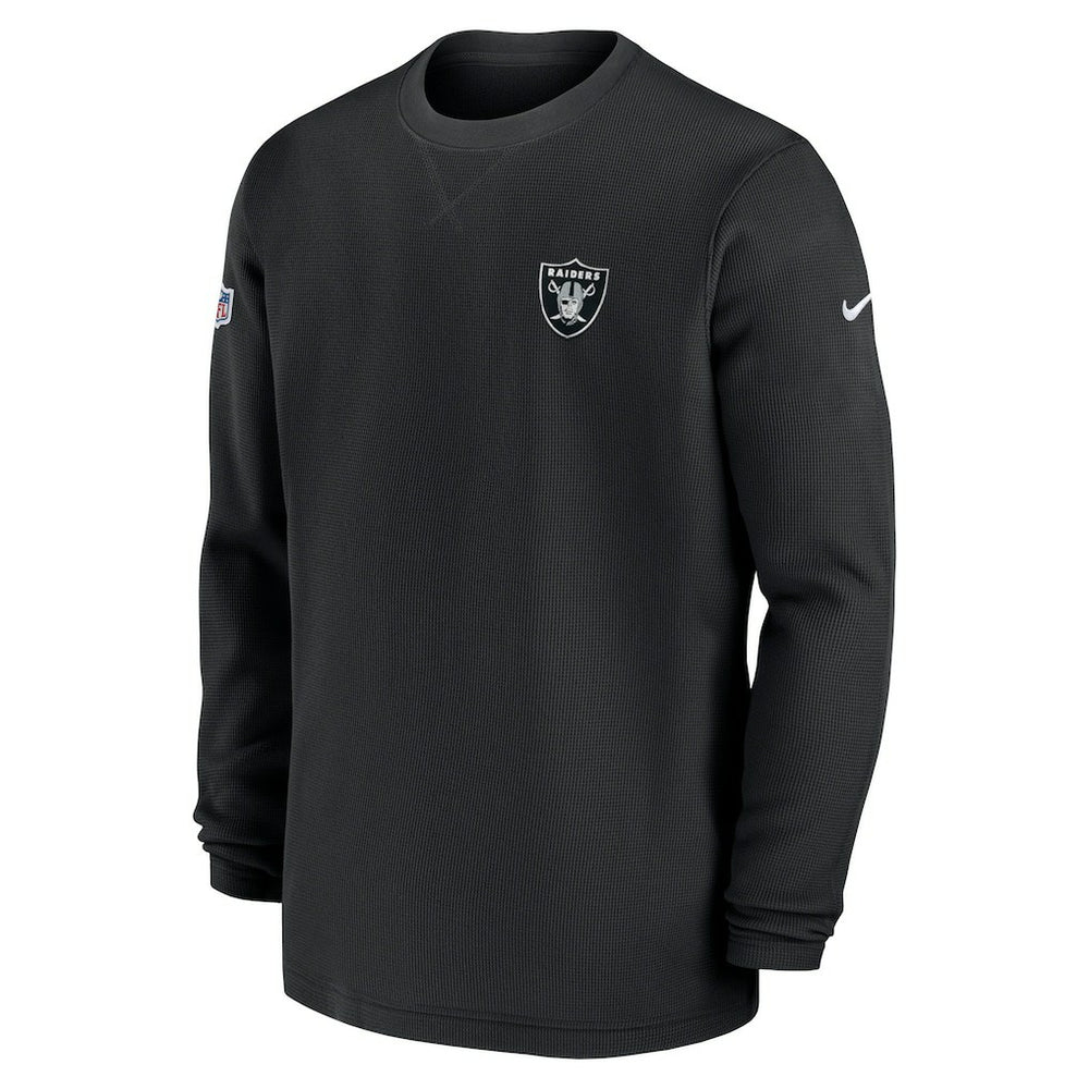 Las Vegas Raiders Nike 2023 Sideline Throwback Heavy Brushed Waffle Long Sleeve Top