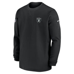 Las Vegas Raiders Nike 2023 Sideline Throwback Heavy Brushed Waffle Long Sleeve Top