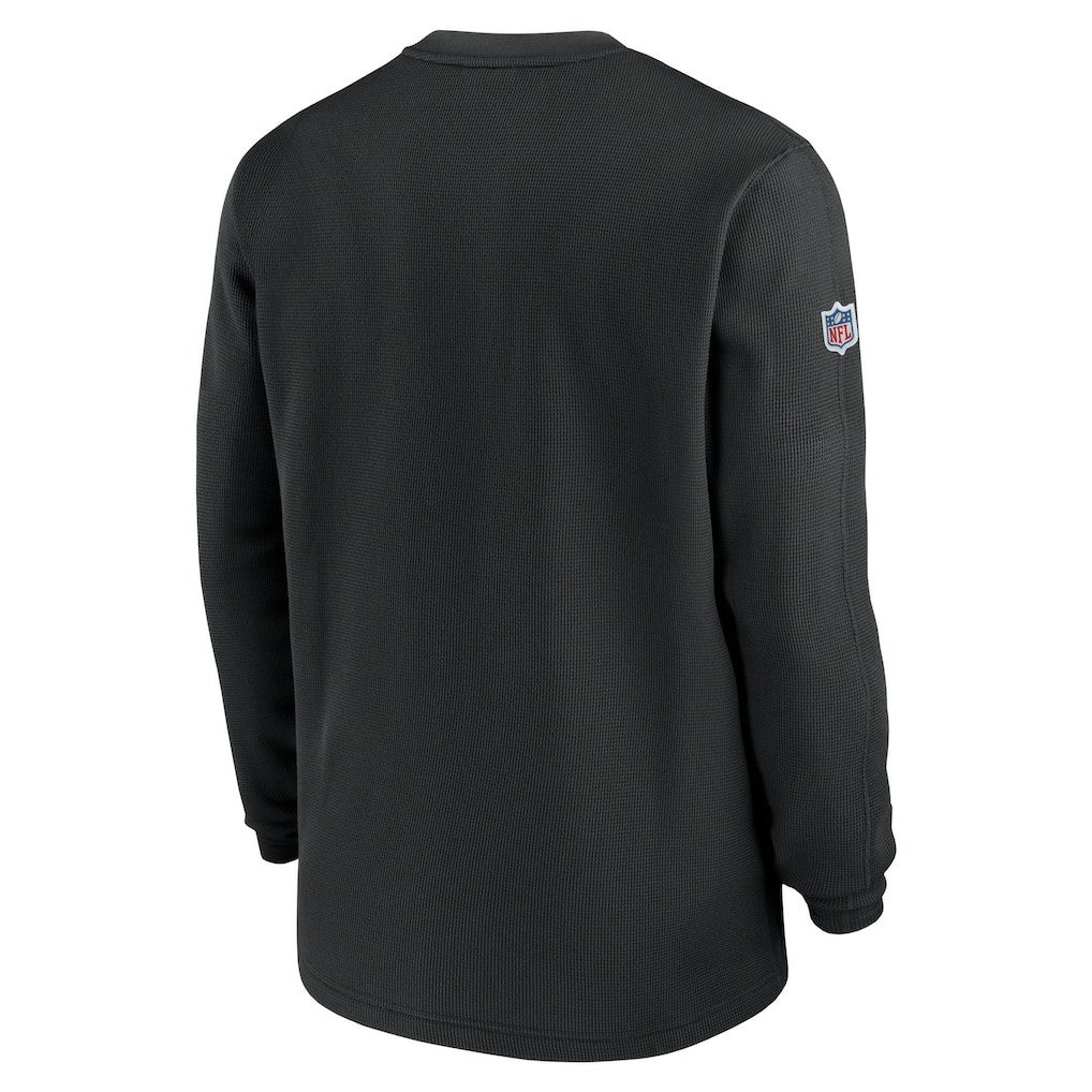 Las Vegas Raiders Nike 2023 Sideline Throwback Heavy Brushed Waffle Long Sleeve Top