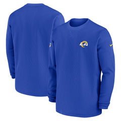 Los Angeles Rams Nike 2023 Sideline Throwback Heavy Brushed Waffle Long Sleeve Top