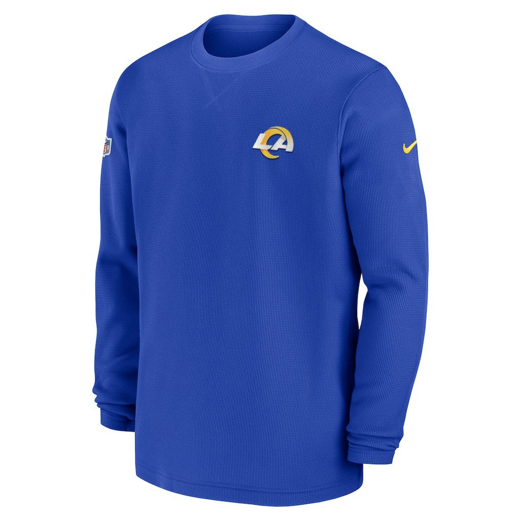 Los Angeles Rams Nike 2023 Sideline Throwback Heavy Brushed Waffle Long Sleeve Top