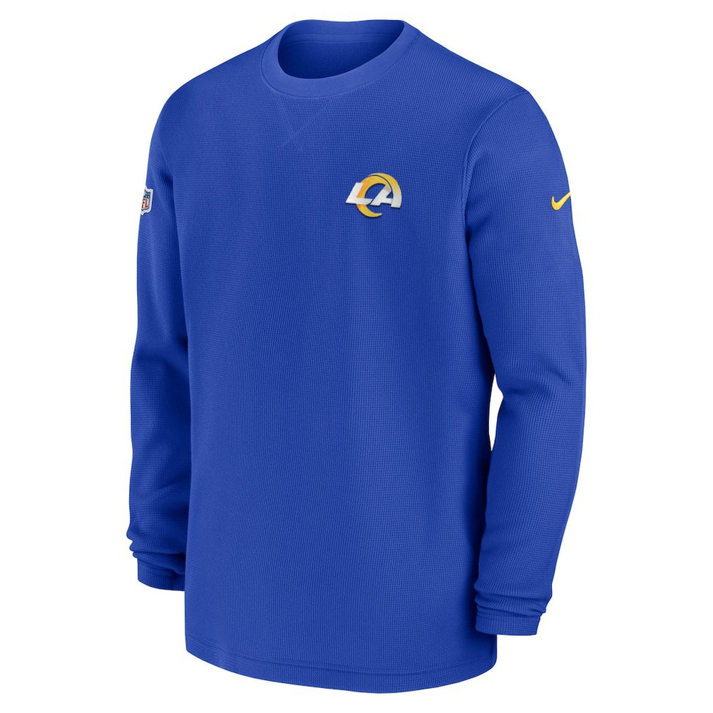 Los Angeles Rams Nike 2023 Sideline Throwback Heavy Brushed Waffle Long Sleeve Top