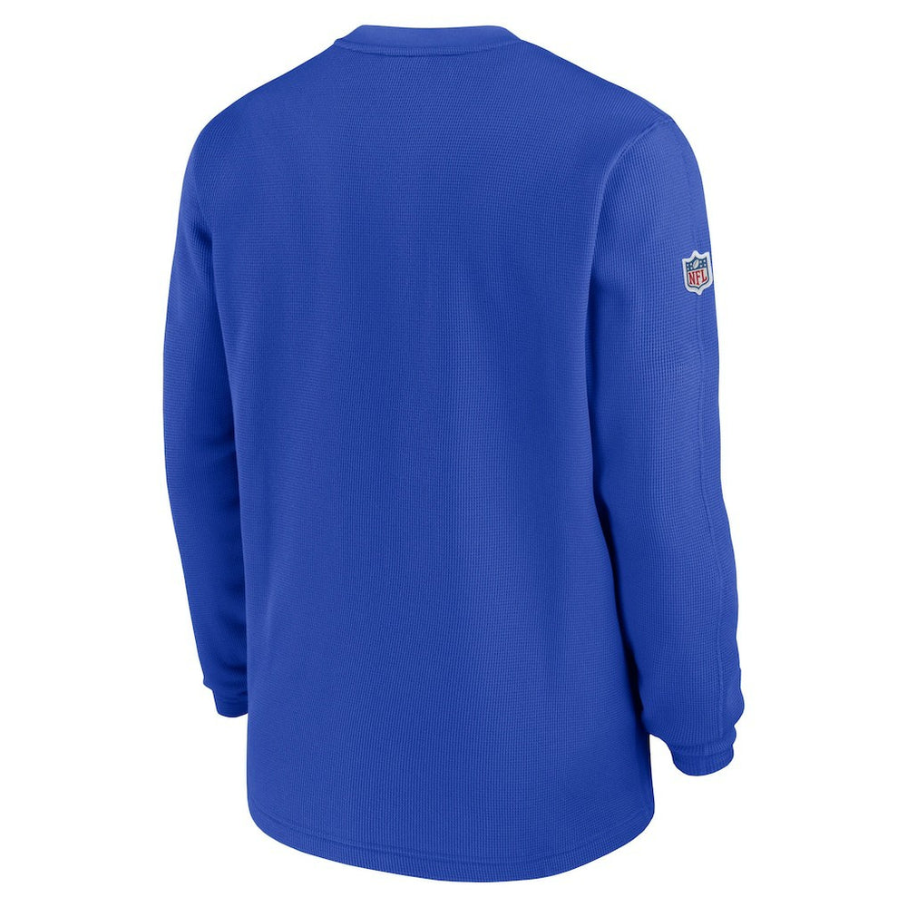 Los Angeles Rams Nike 2023 Sideline Throwback Heavy Brushed Waffle Long Sleeve Top