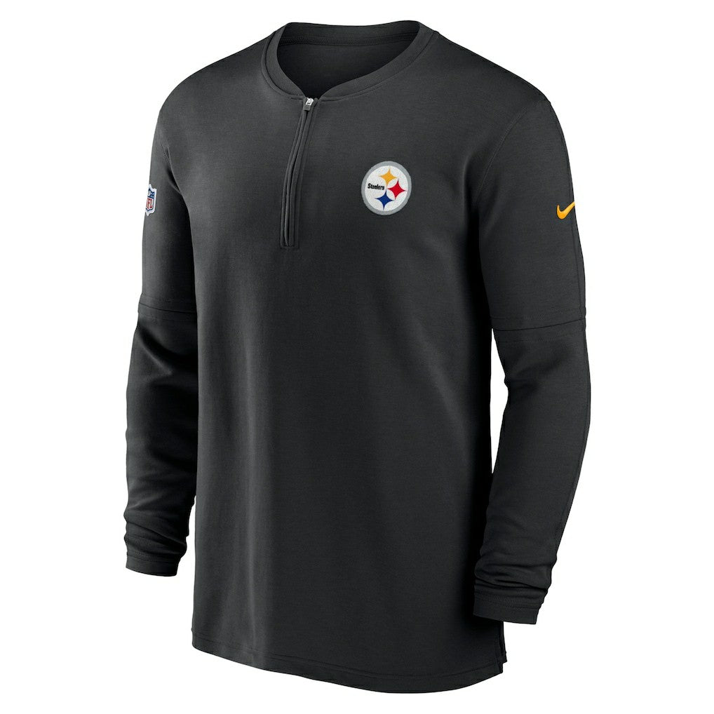 Pittsburgh Steelers Nike 2023 Sideline Performance Long Sleeve Tri-Blend Quarter-Zip Top