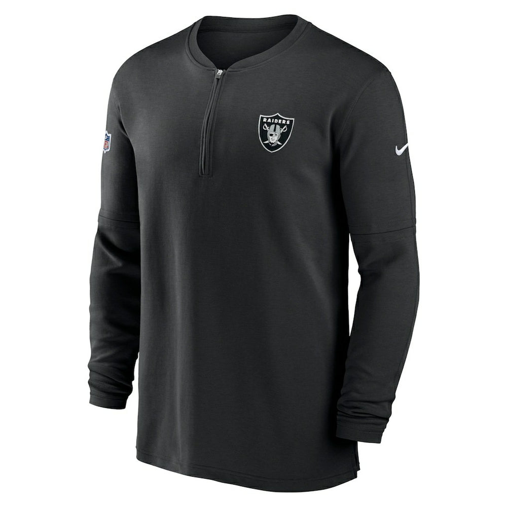 Las Vegas Raiders Nike 2023 Sideline Performance Long Sleeve Tri-Blend Quarter-Zip Top