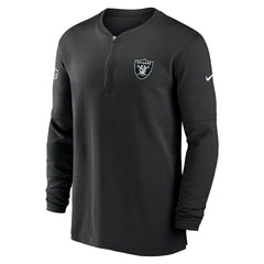 Las Vegas Raiders Nike 2023 Sideline Performance Long Sleeve Tri-Blend Quarter-Zip Top