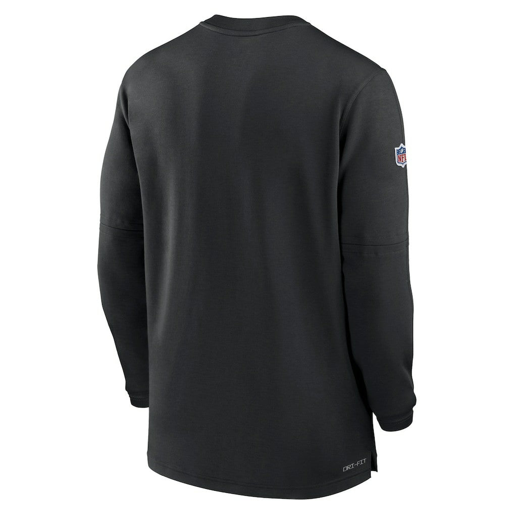 Las Vegas Raiders Nike 2023 Sideline Performance Long Sleeve Tri-Blend Quarter-Zip Top
