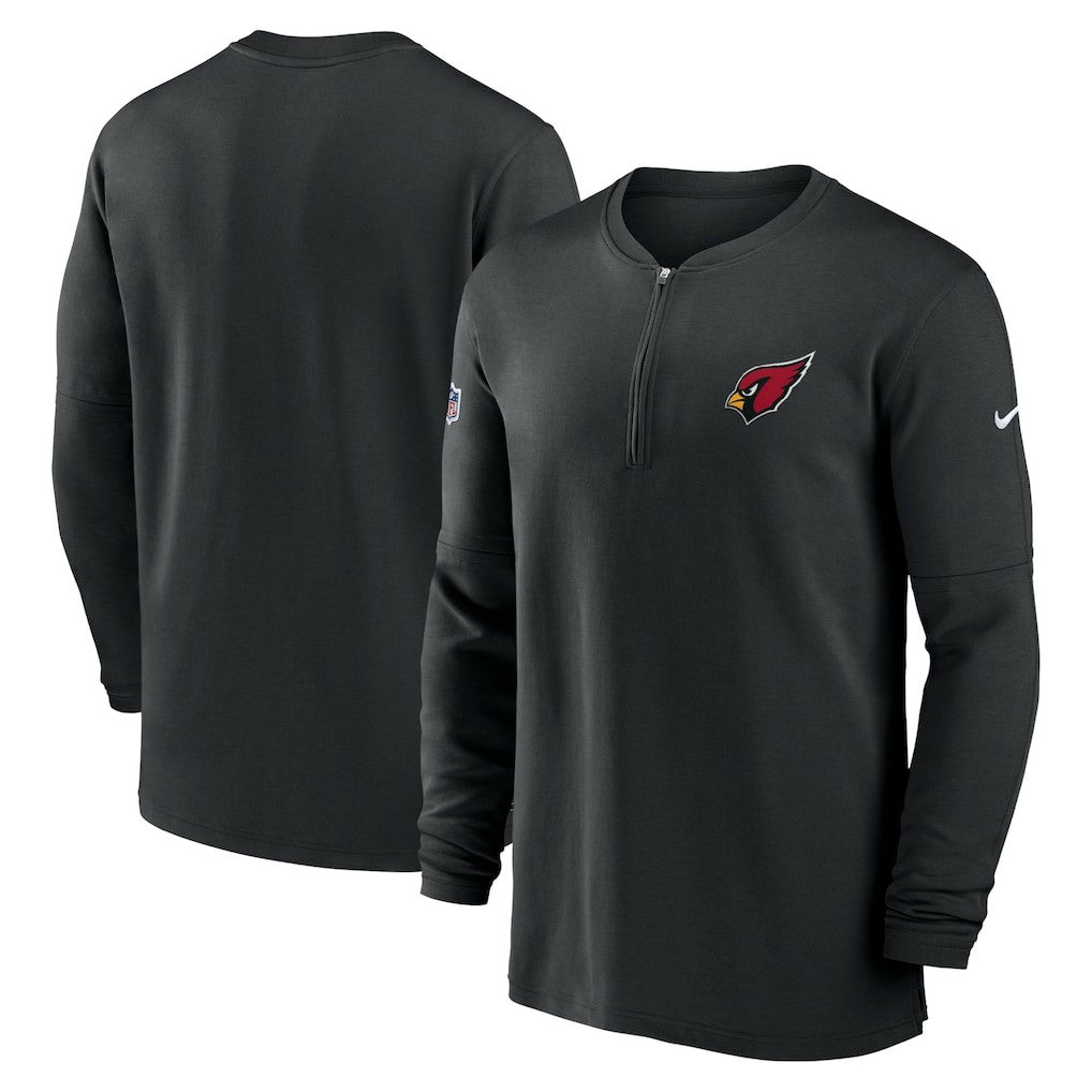 Arizona Cardinals Nike 2023 Sideline Performance Long Sleeve Tri-Blend Quarter-Zip Top