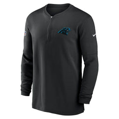 Carolina Panthers Nike 2023 Sideline Performance Long Sleeve Tri-Blend Quarter-Zip Top