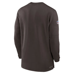 Cleveland Browns Nike 2023 Sideline Performance Long Sleeve Tri-Blend Quarter-Zip Top
