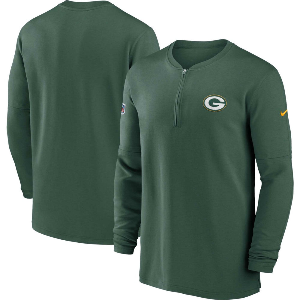 Green Bay Packers Nike 2023 Sideline Performance Long Sleeve Tri-Blend Quarter-Zip Top