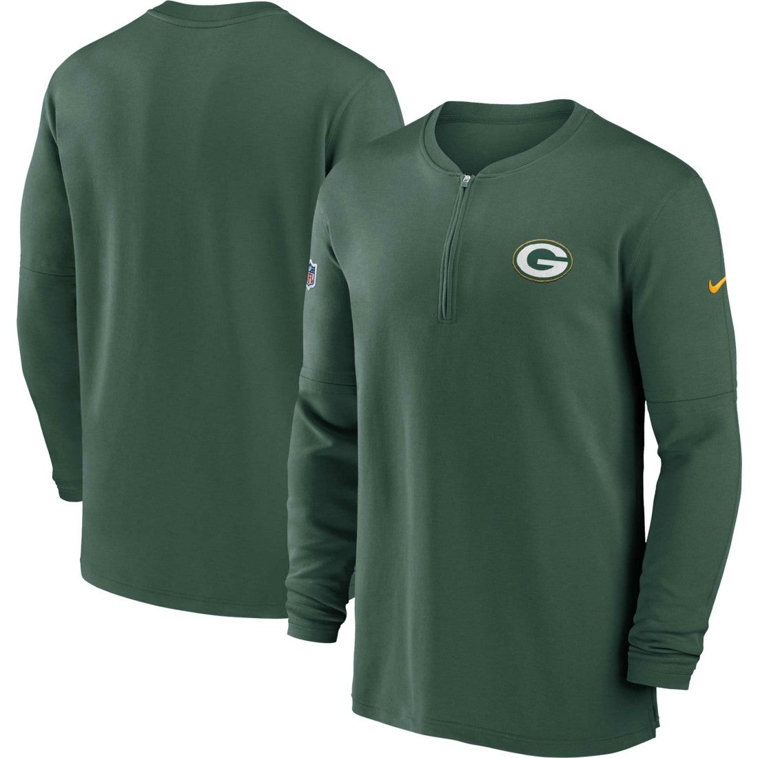 Green Bay Packers Nike 2023 Sideline Performance Long Sleeve Tri-Blend Quarter-Zip Top