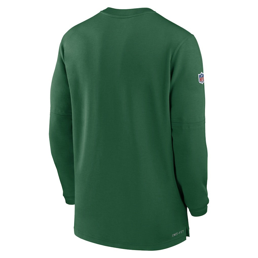 New York Jets Nike 2023 Sideline Performance Long Sleeve Tri-Blend Quarter-Zip Top