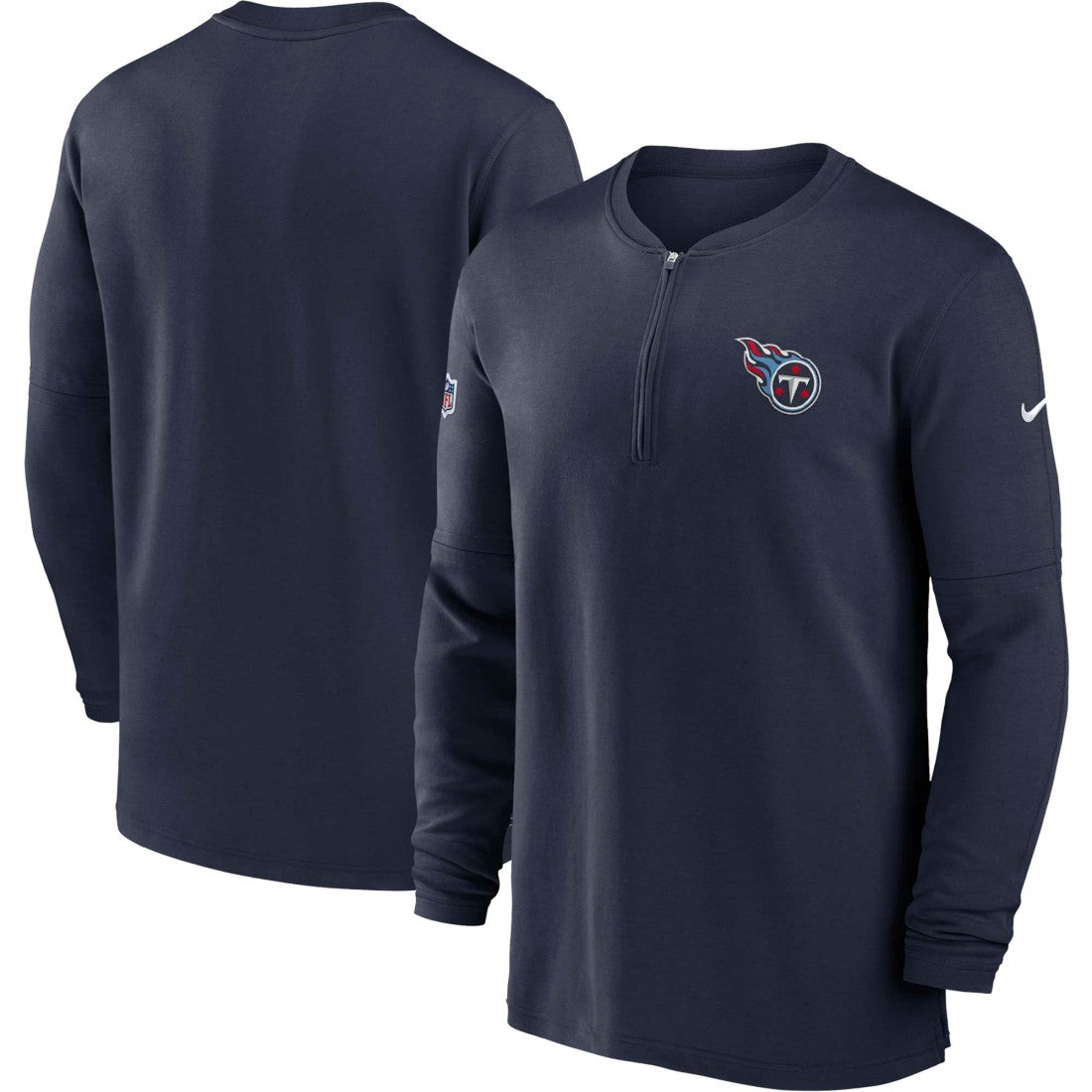 Tennessee Titans Nike 2023 Sideline Performance Long Sleeve Tri-Blend Quarter-Zip Top