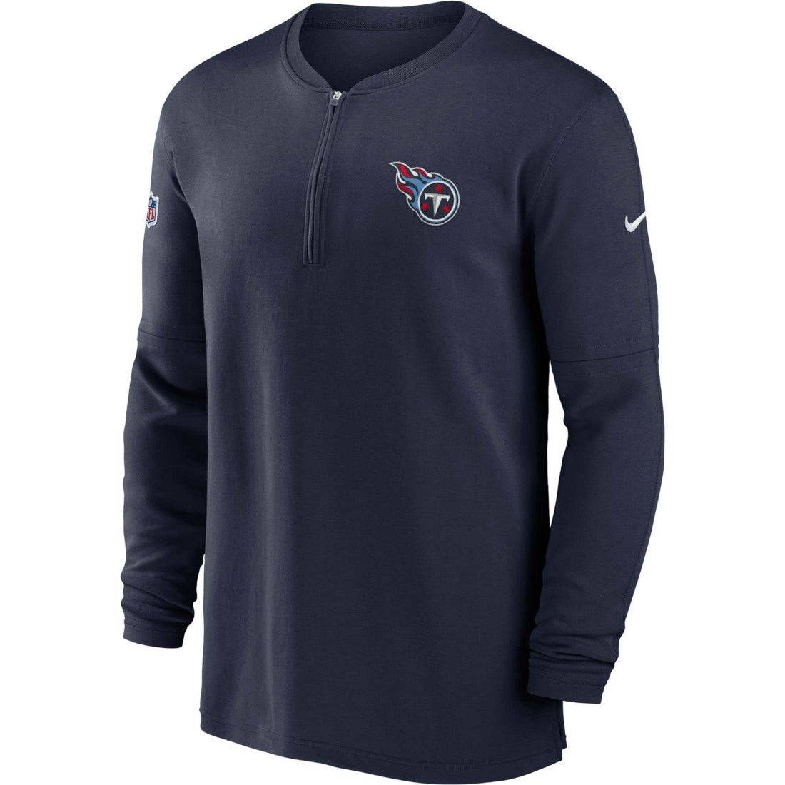 Tennessee Titans Nike 2023 Sideline Performance Long Sleeve Tri-Blend Quarter-Zip Top