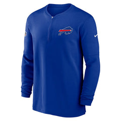 Buffalo Bills Nike 2023 Sideline Performance Long Sleeve Tri-Blend Quarter-Zip Top