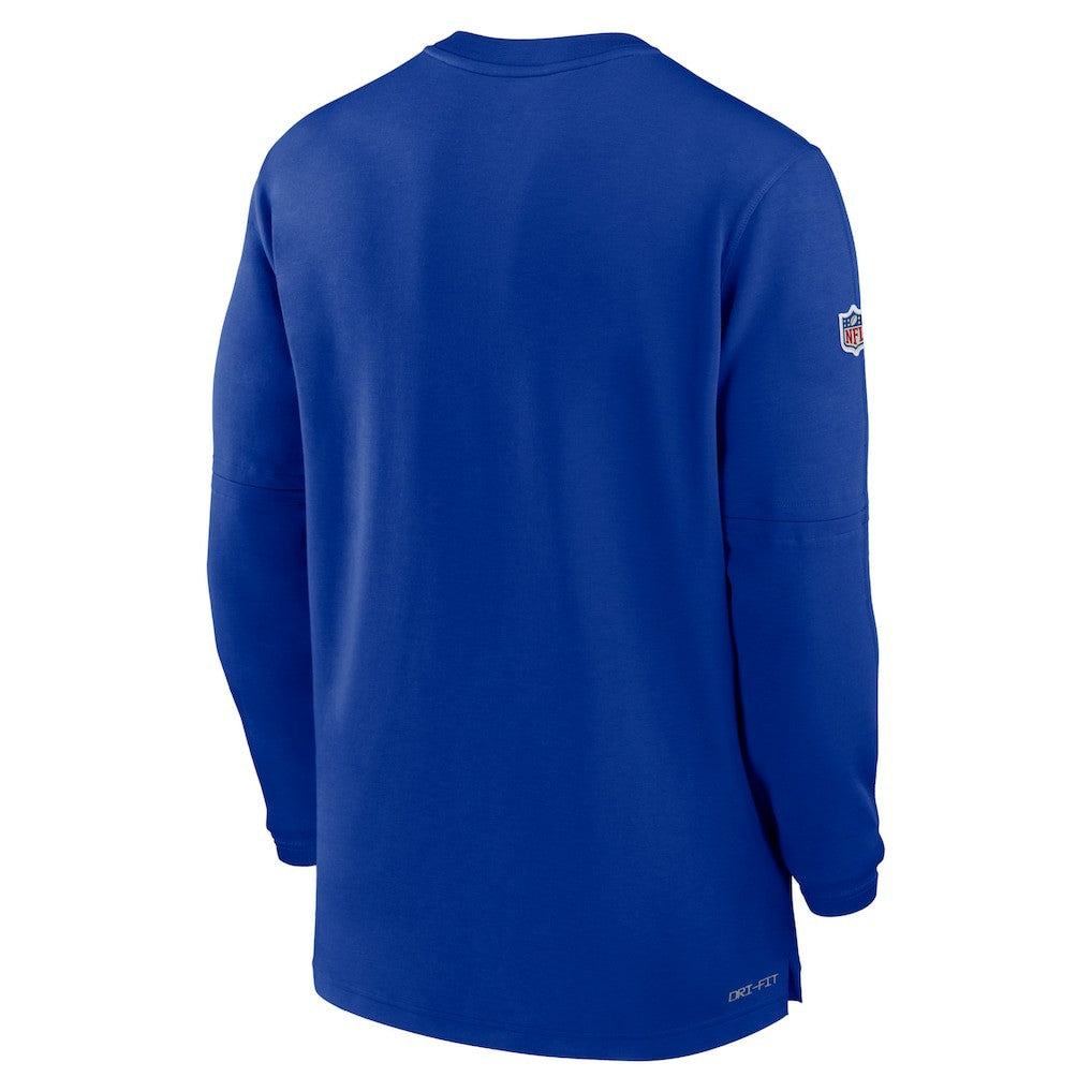 Buffalo Bills Nike 2023 Sideline Performance Long Sleeve Tri-Blend Quarter-Zip Top