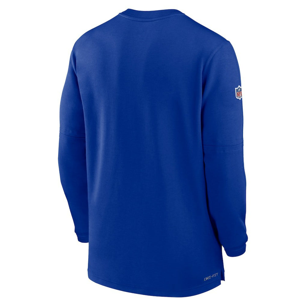 Buffalo Bills Nike 2023 Sideline Performance Long Sleeve Tri-Blend Quarter-Zip Top