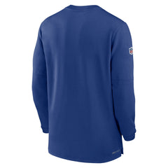 New York Giants Nike 2023 Sideline Performance Long Sleeve Tri-Blend Quarter-Zip Top