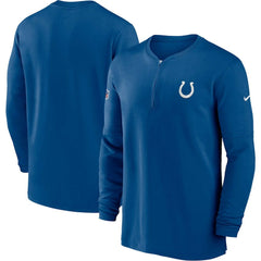 Indianapolis Colts Nike 2023 Sideline Performance Long Sleeve Tri-Blend Quarter-Zip Top