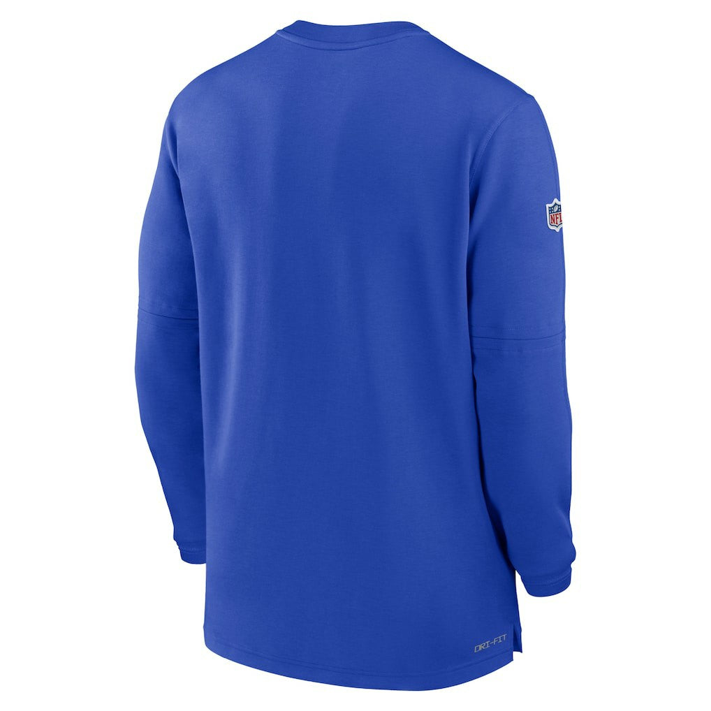 Los Angeles Rams Nike 2023 Sideline Performance Long Sleeve Tri-Blend Quarter-Zip Top