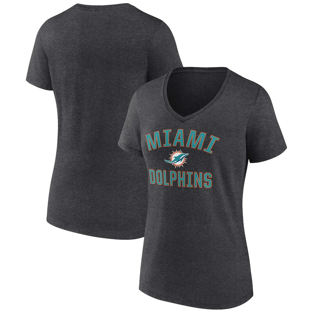Miami Dolphins  Women's Victory Arch Team V-Neck T-Shirt
