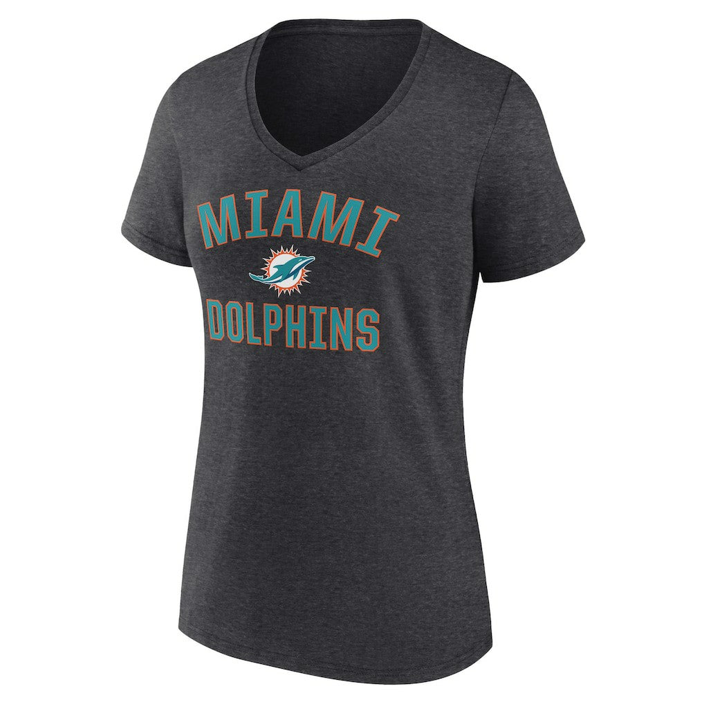 Miami Dolphins  Women's Victory Arch Team V-Neck T-Shirt