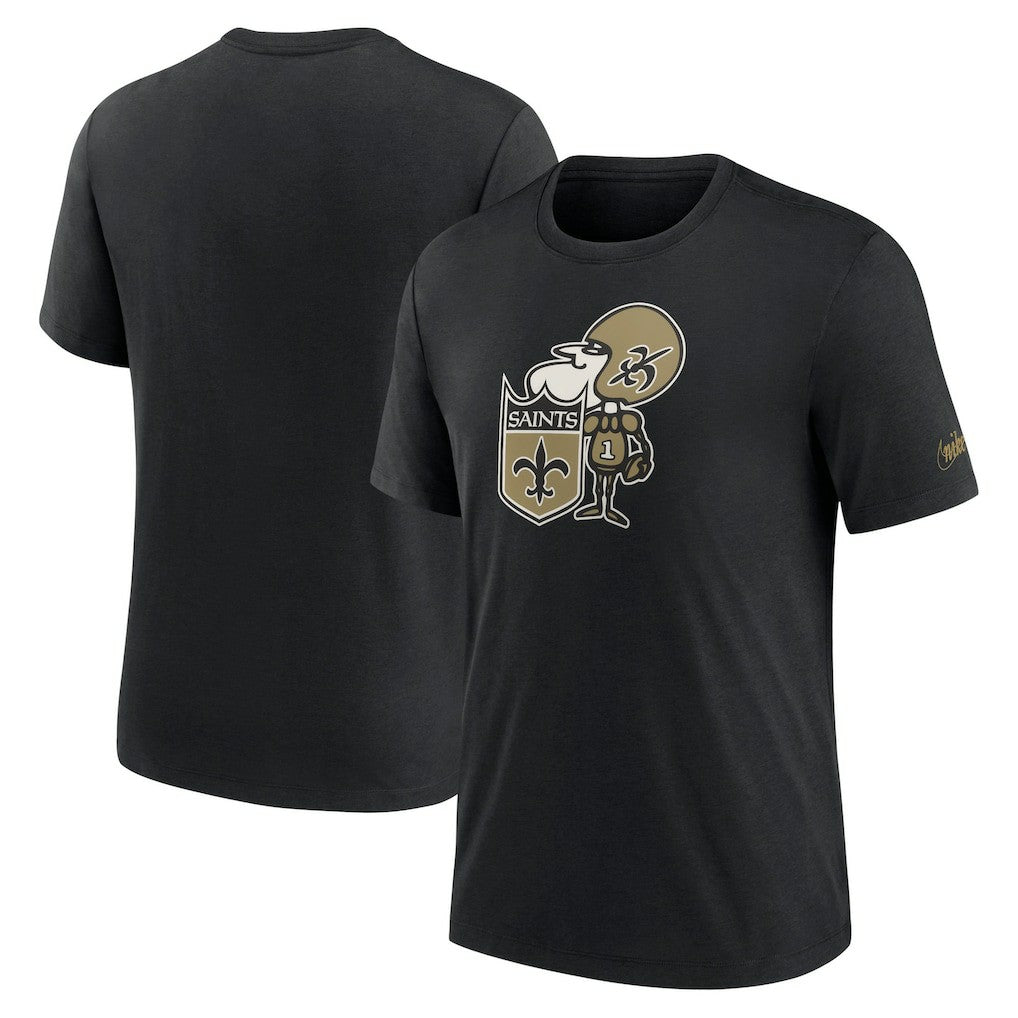 New Orleans Saints Nike Rewind Logo Tri-Blend T-Shirt