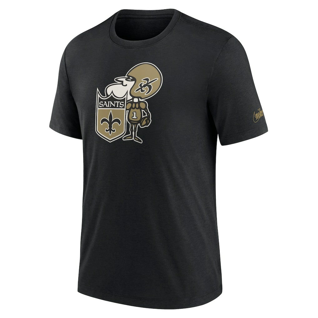 New Orleans Saints Nike Rewind Logo Tri-Blend T-Shirt
