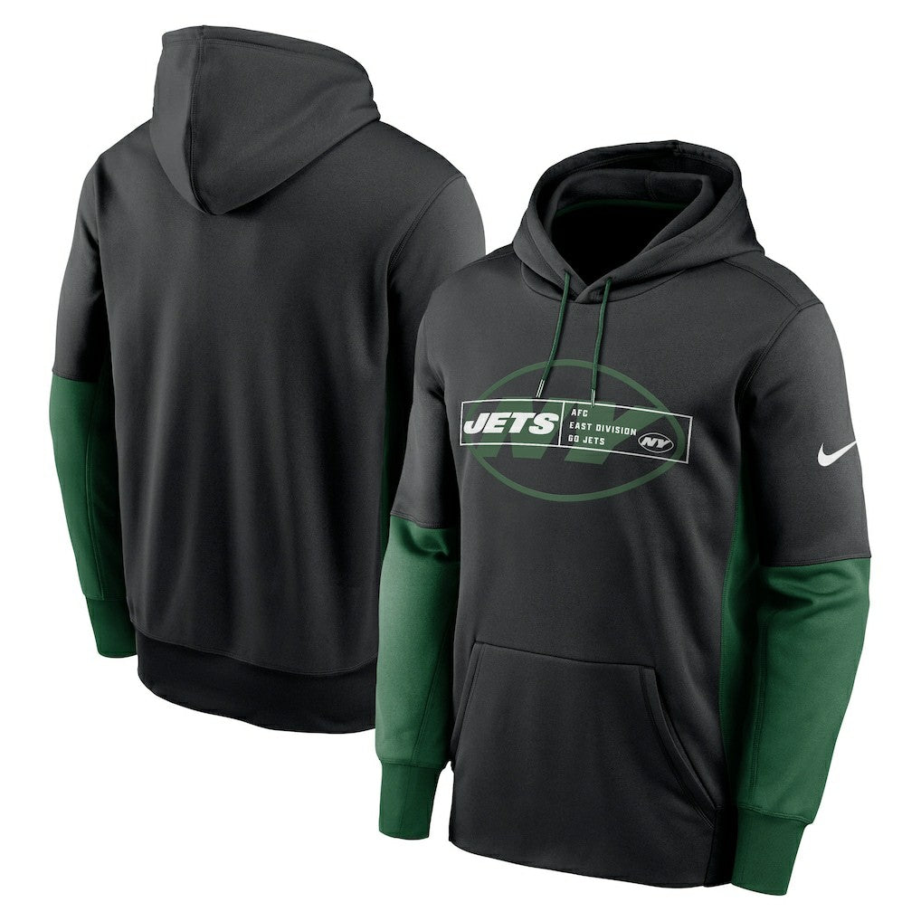 New York Jets Nike Color Block Fleece Performance Pullover Hoodie