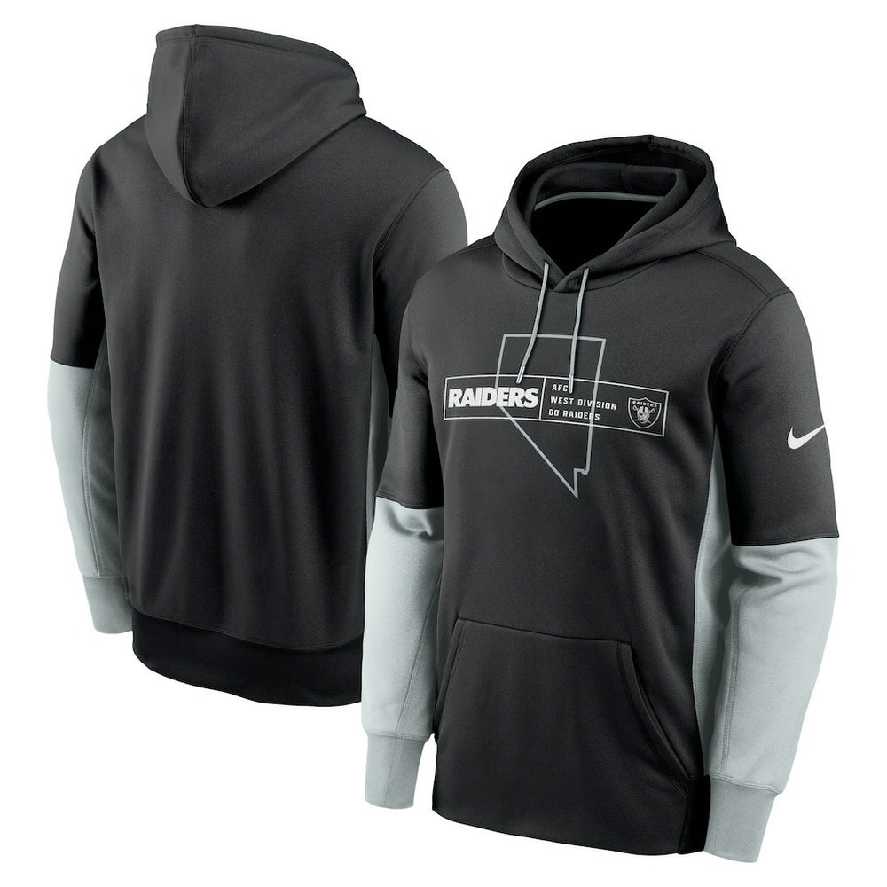 Las Vegas Raiders Nike Color Block Fleece Performance Pullover Hoodie