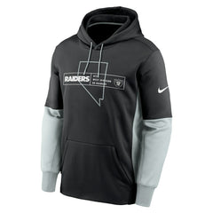 Las Vegas Raiders Nike Color Block Fleece Performance Pullover Hoodie