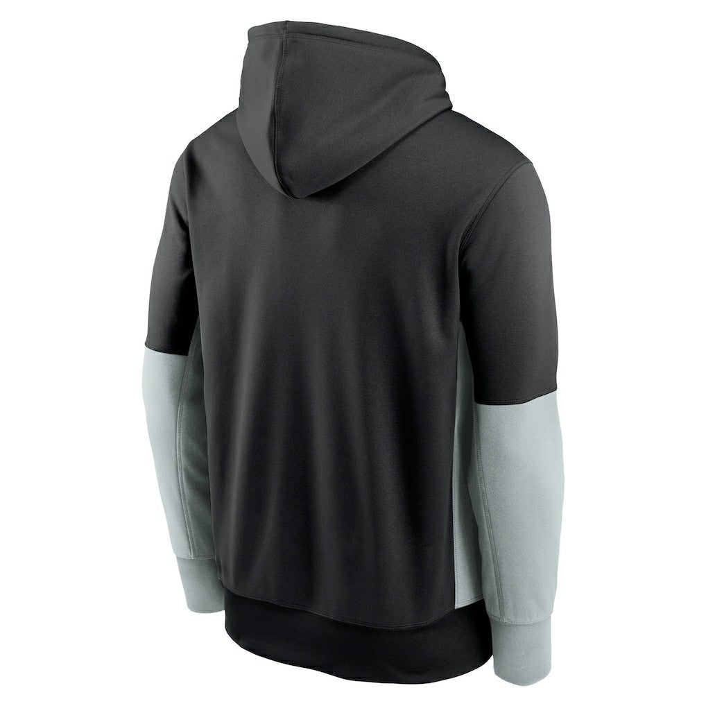 Las Vegas Raiders Nike Color Block Fleece Performance Pullover Hoodie