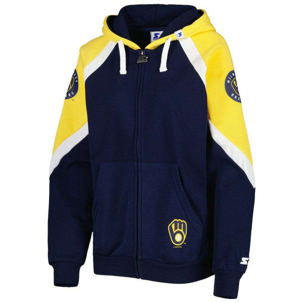 Milwaukee Brewers Starter Women's Hail Mary Full-Zip Hoodie | MLB On Sale