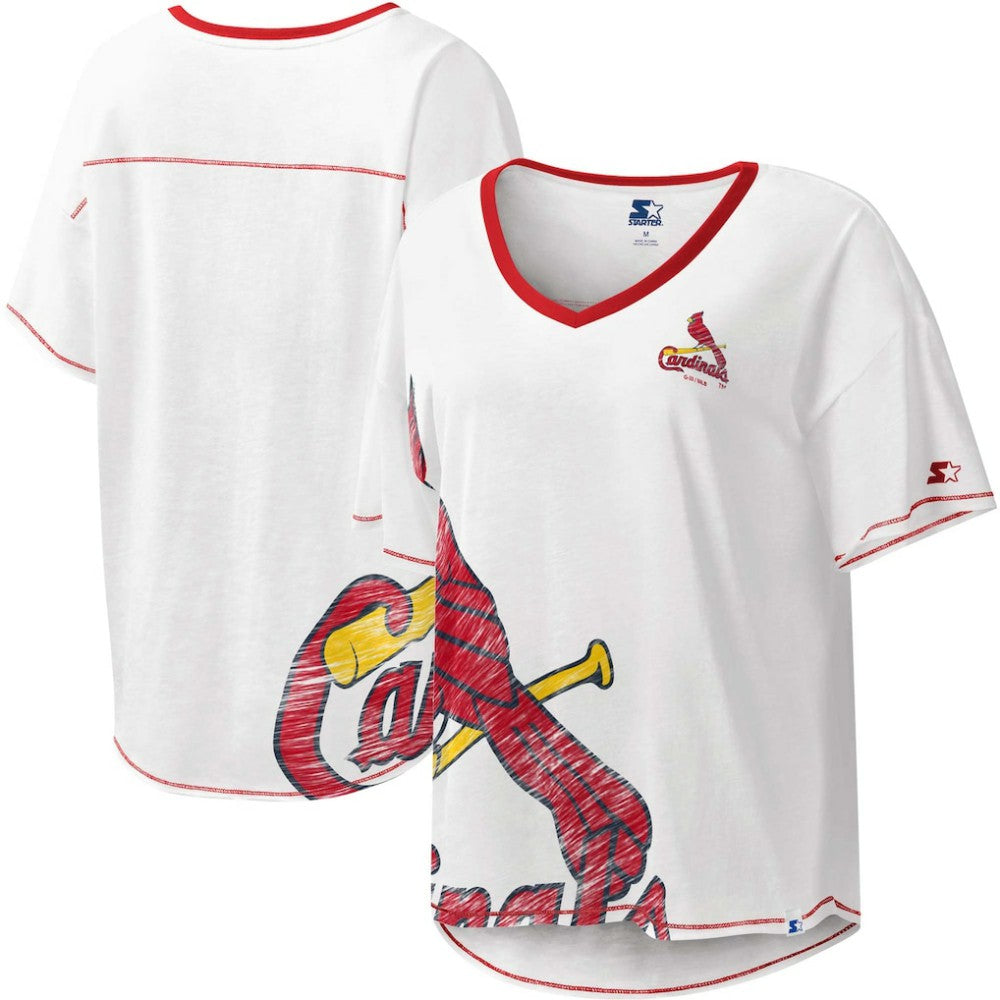 St. Louis Cardinals Starter Women's Perfect Game V-Neck T-Shirt | MLB Online