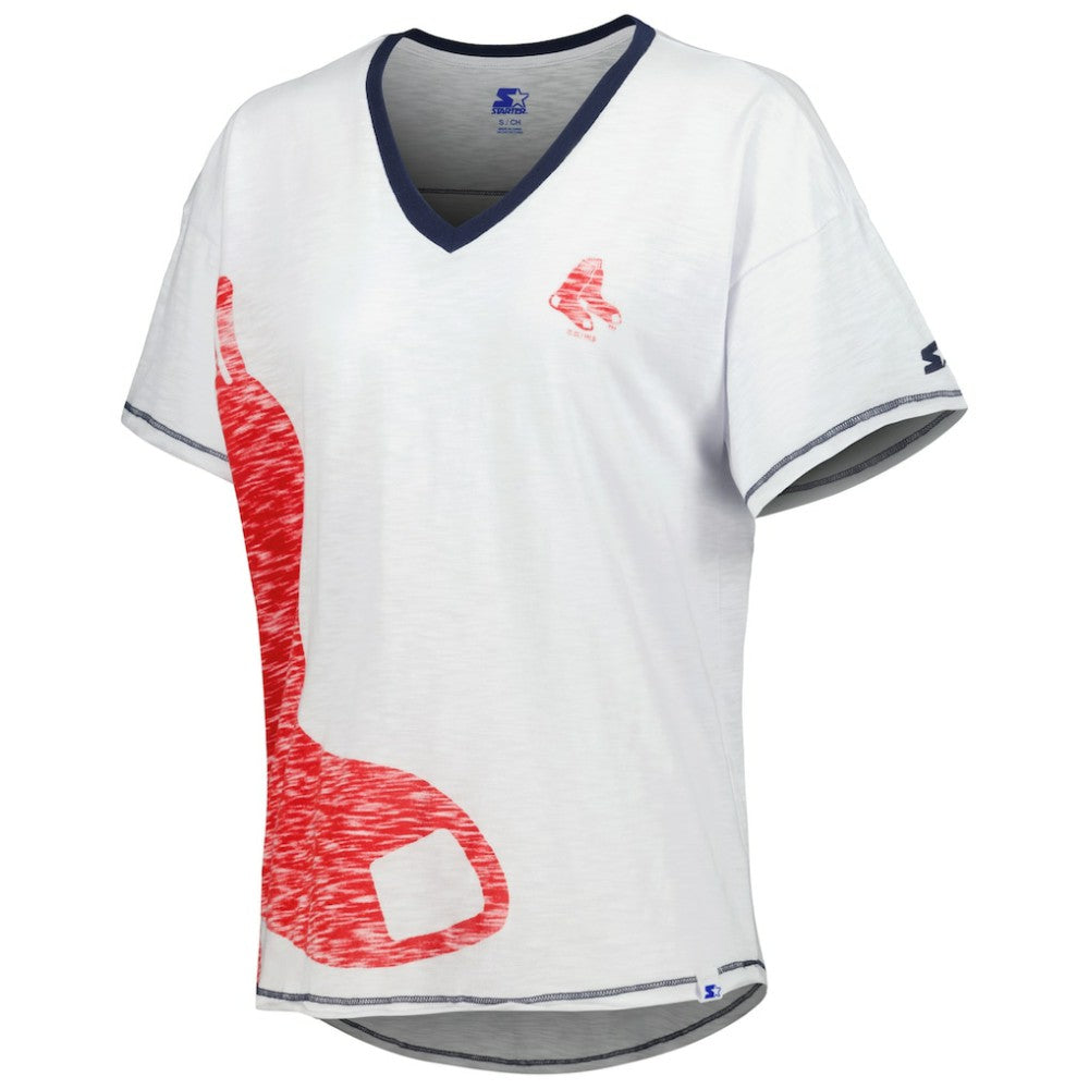 Boston Red Sox Starter Women's Perfect Game V-Neck T-Shirt | MLB On Sale