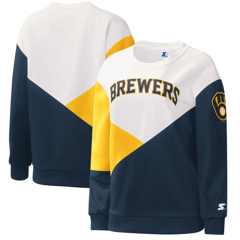 Milwaukee Brewers Starter Women's Shutout Pullover Sweatshirt | MLB Shop