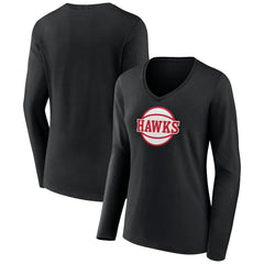Atlanta Hawks Women's Alternate Logo V-Neck Long Sleeve T-Shirt On Sale