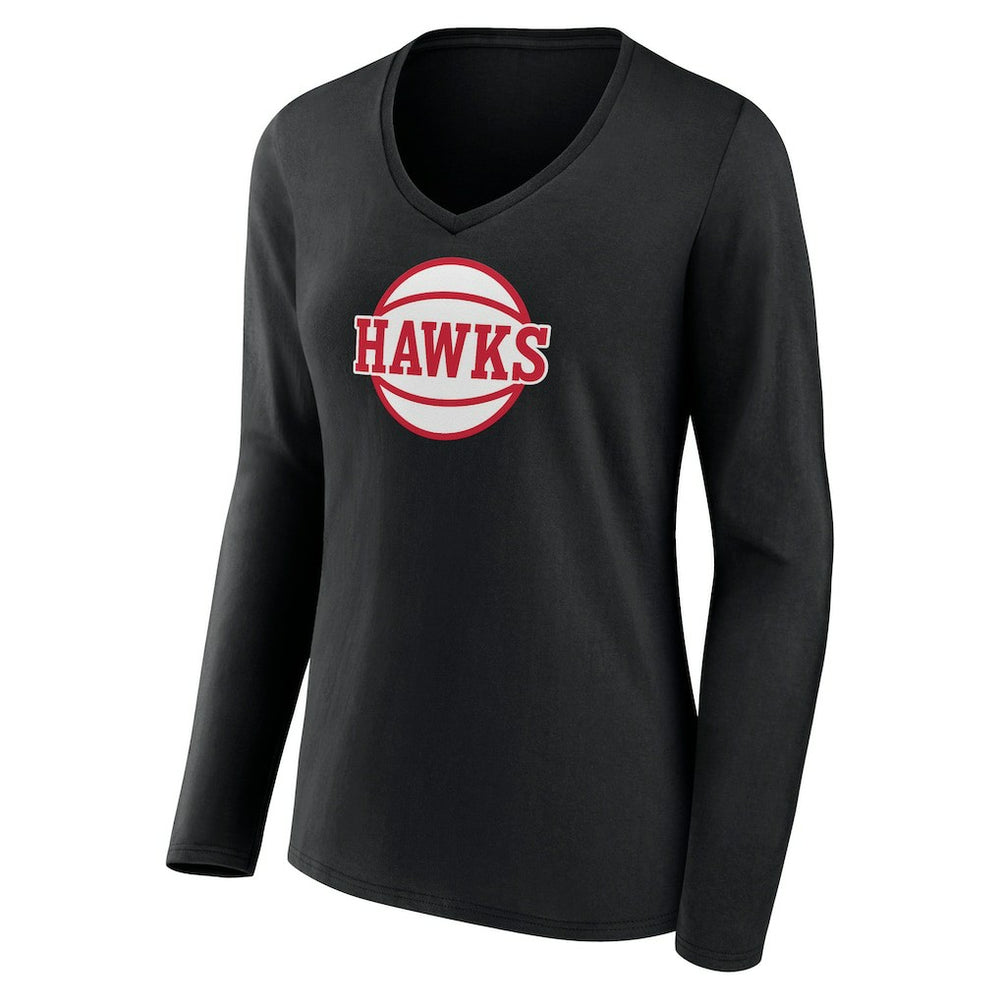 Atlanta Hawks Women's Alternate Logo V-Neck Long Sleeve T-Shirt On Sale
