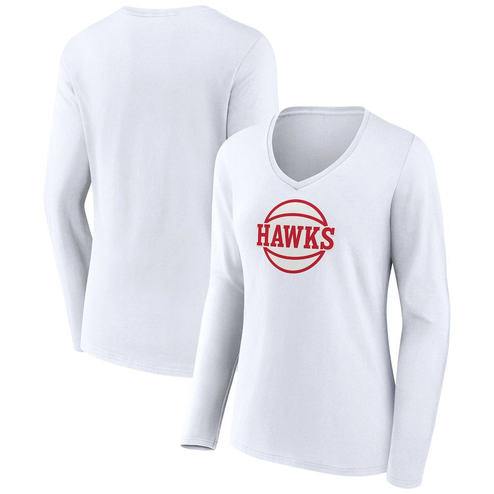 Atlanta Hawks Women's Alternate Logo V-Neck Long Sleeve T-Shirt Discount