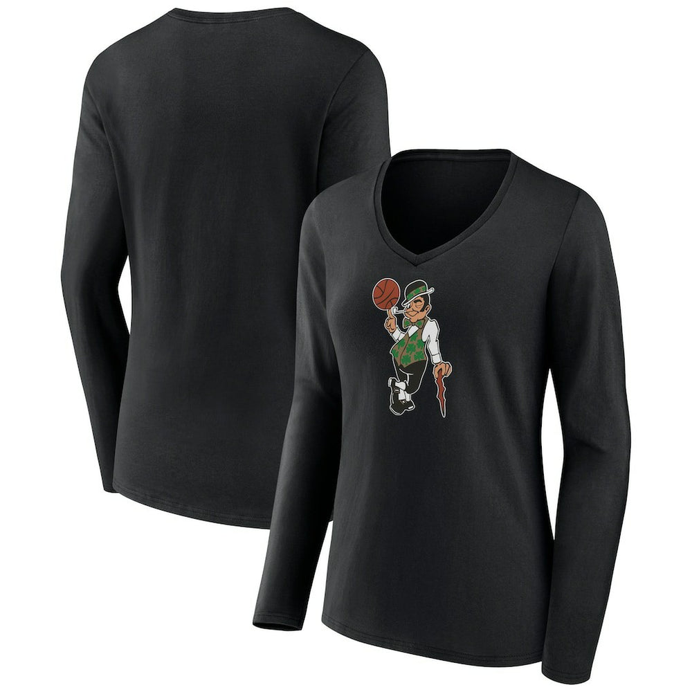 Boston Celtics Women's Alternate Logo V-Neck Long Sleeve T-Shirt On Sale