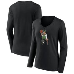 Boston Celtics Women's Alternate Logo V-Neck Long Sleeve T-Shirt On Sale