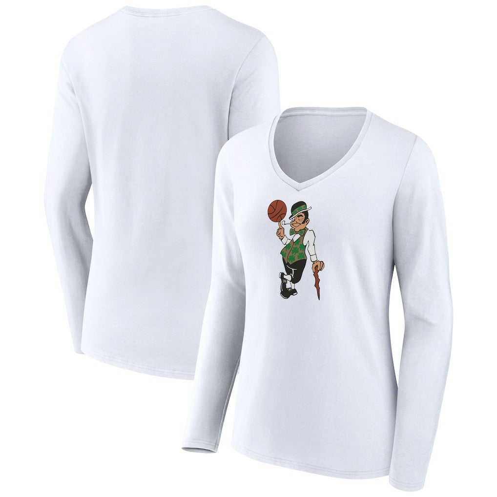 Boston Celtics Women's Alternate Logo V-Neck Long Sleeve T-Shirt On Sale