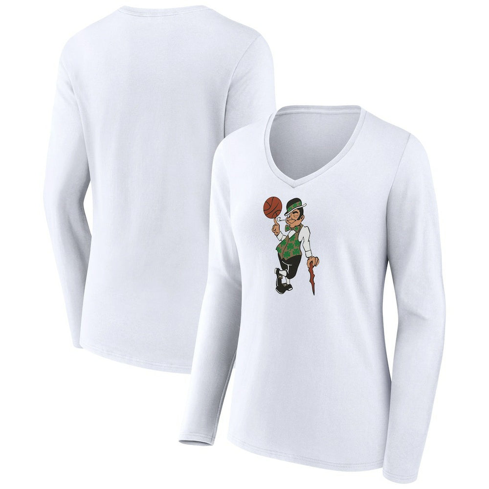 Boston Celtics Women's Alternate Logo V-Neck Long Sleeve T-Shirt On Sale