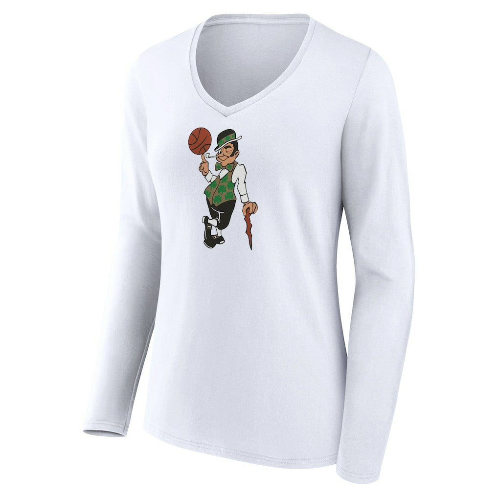 Boston Celtics Women's Alternate Logo V-Neck Long Sleeve T-Shirt On Sale
