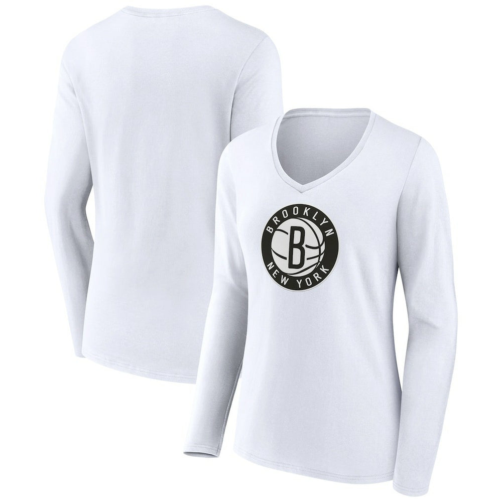 Brooklyn Nets Women's Alternate Logo V-Neck Long Sleeve T-Shirt Online