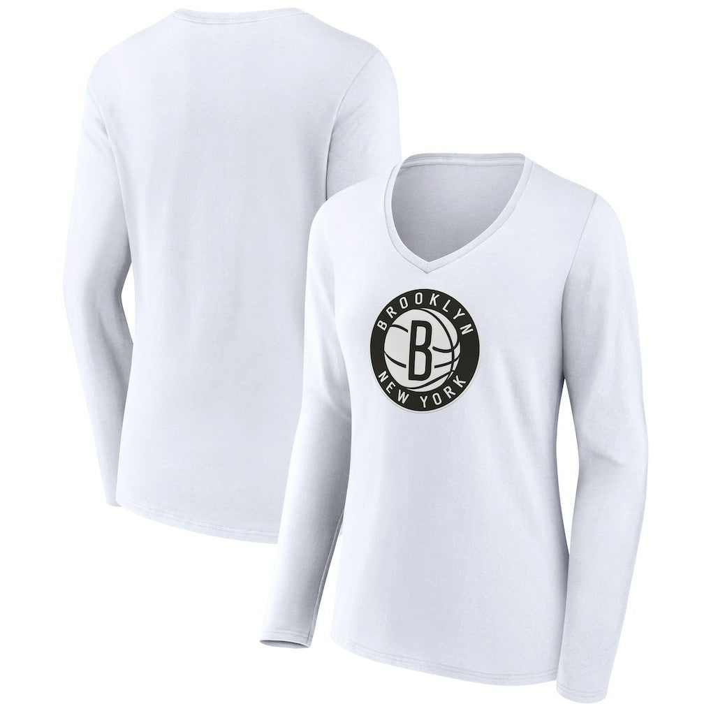 Brooklyn Nets Women's Alternate Logo V-Neck Long Sleeve T-Shirt Online