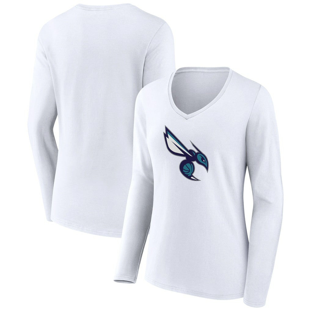 Charlotte Hornets Women's Alternate Logo V-Neck Long Sleeve T-Shirt Online