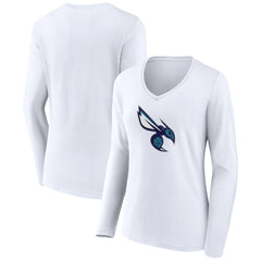 Charlotte Hornets Women's Alternate Logo V-Neck Long Sleeve T-Shirt Online
