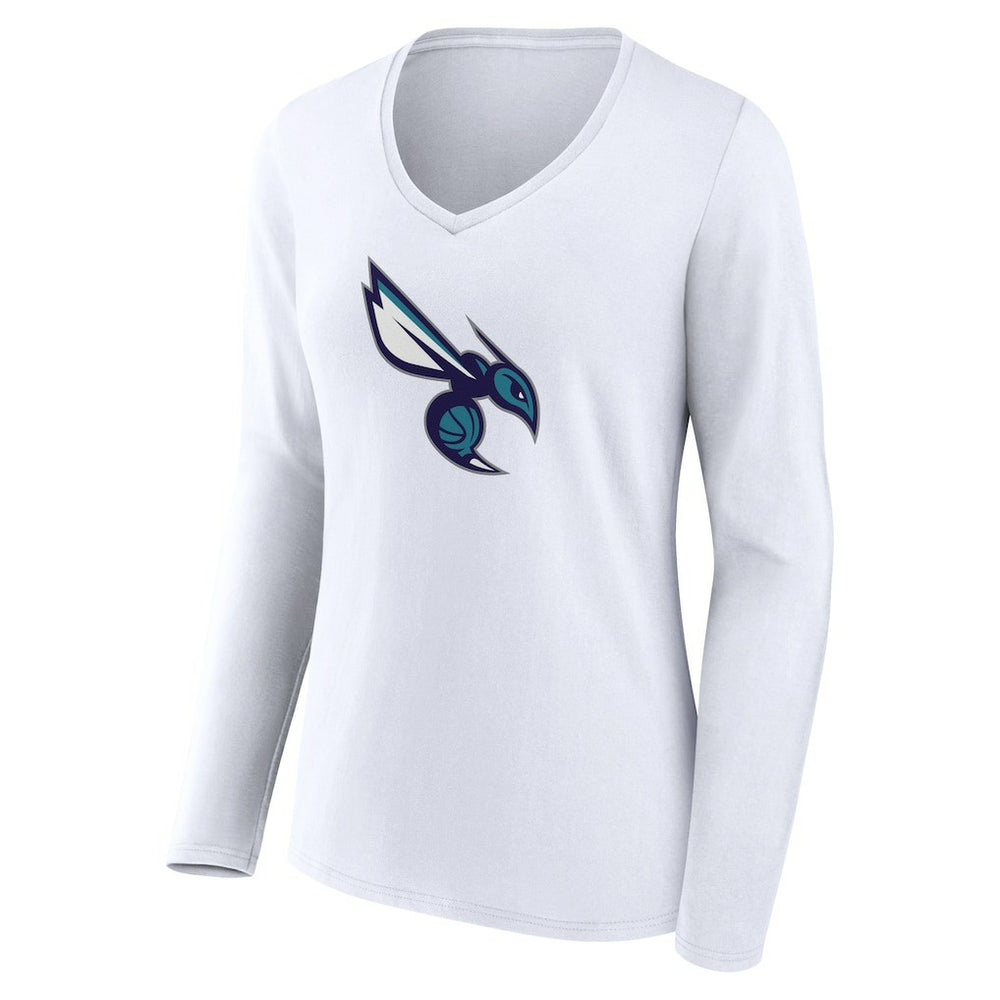 Charlotte Hornets Women's Alternate Logo V-Neck Long Sleeve T-Shirt Online